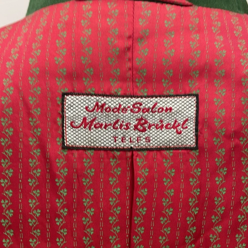 Vintage Blazer Wool Jacket Grey Green accents - Sz unknown 6-8 by Marlis Bruck - Picture 6 of 6